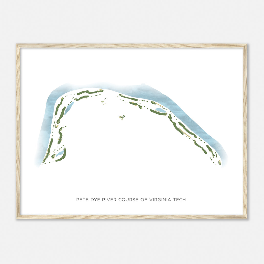 Print of Pete Dye River Course Of Virginia Tech Modern Map