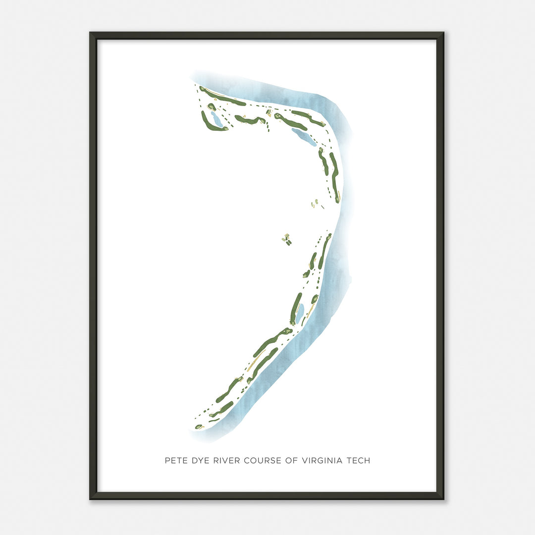 Print of Pete Dye River Course Of Virginia Tech Modern Map