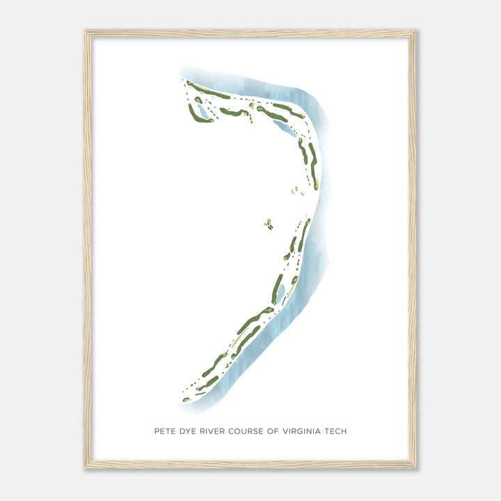 Print of Pete Dye River Course Of Virginia Tech Modern Map