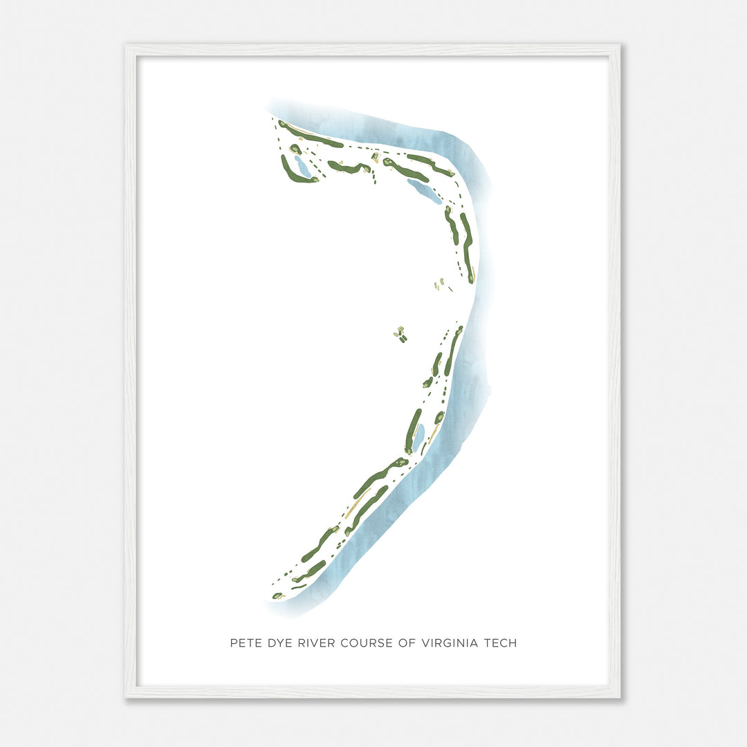 Print of Pete Dye River Course Of Virginia Tech Modern Map