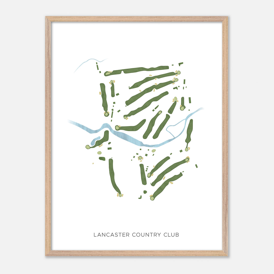 Print of Lancaster Country Club Modern Map
