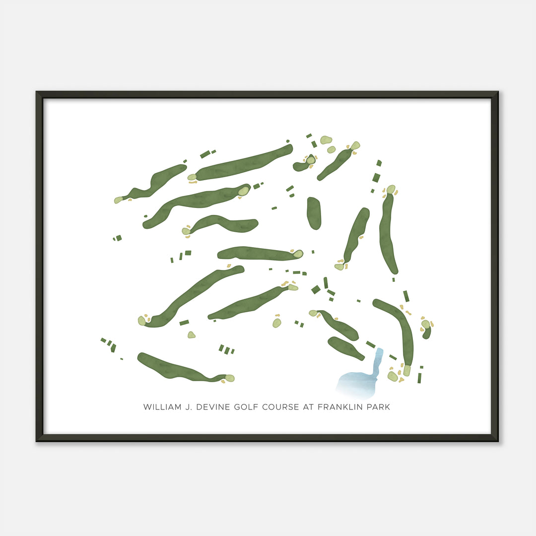 Print of William J. Devine Golf Course At Franklin Park Modern Map