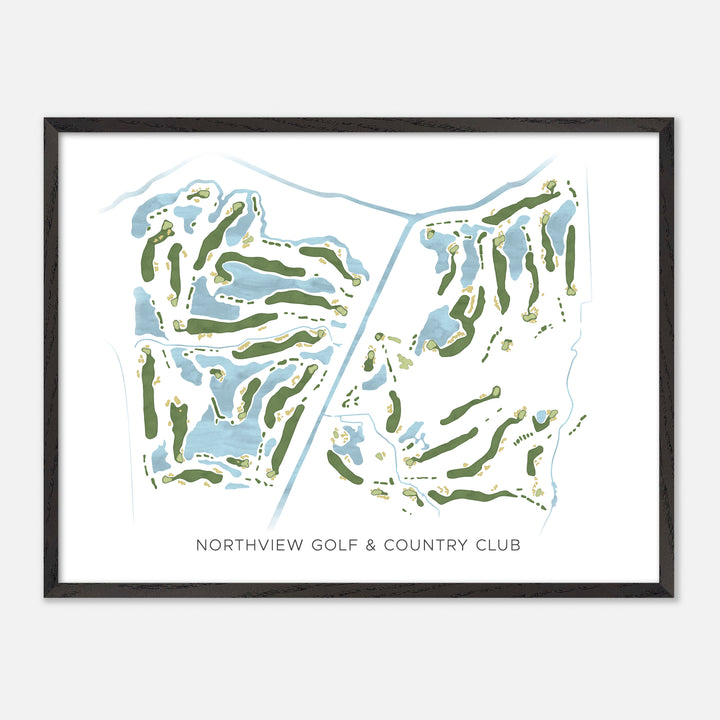 Print of Northview Golf & Country Club Modern Map
