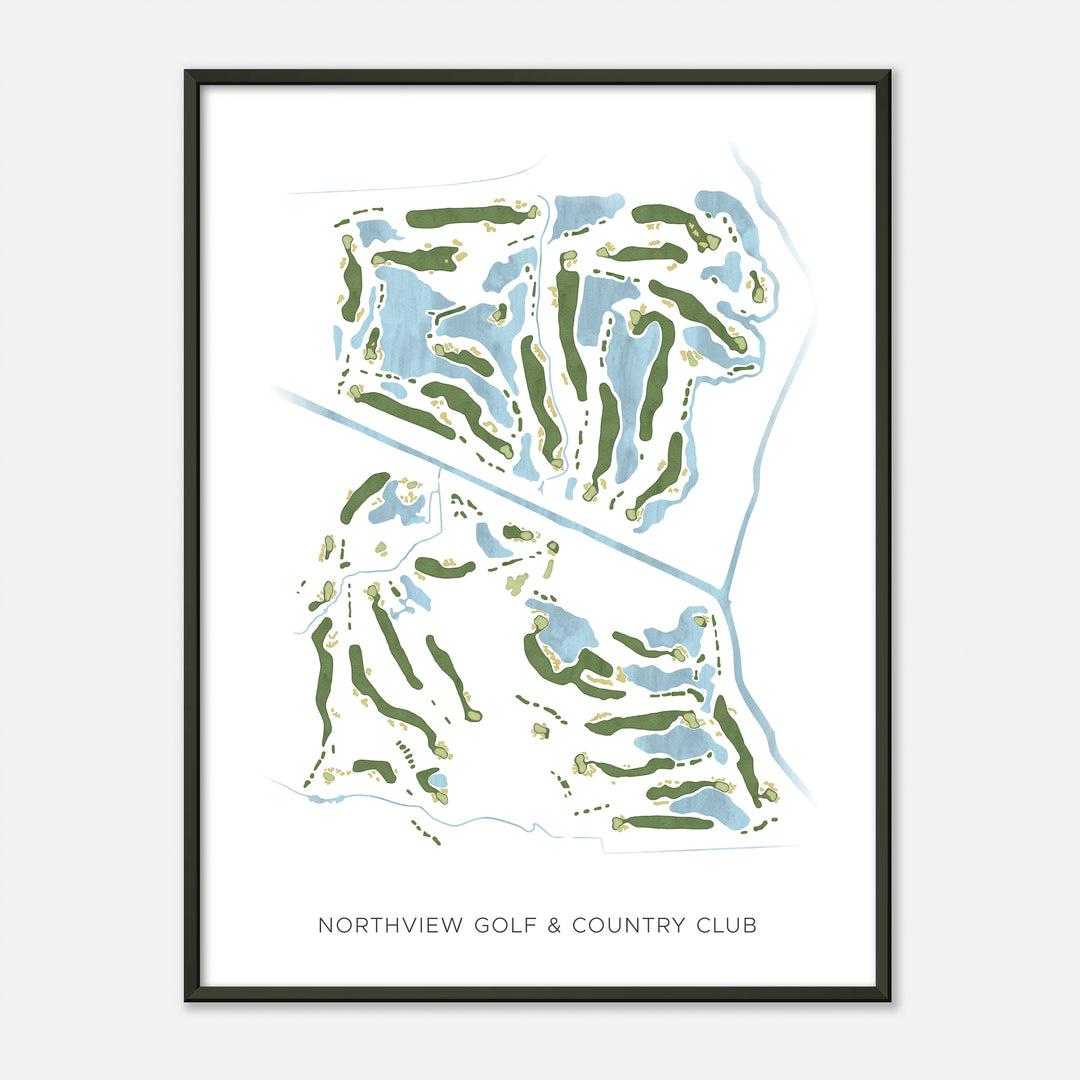 Print of Northview Golf & Country Club Modern Map