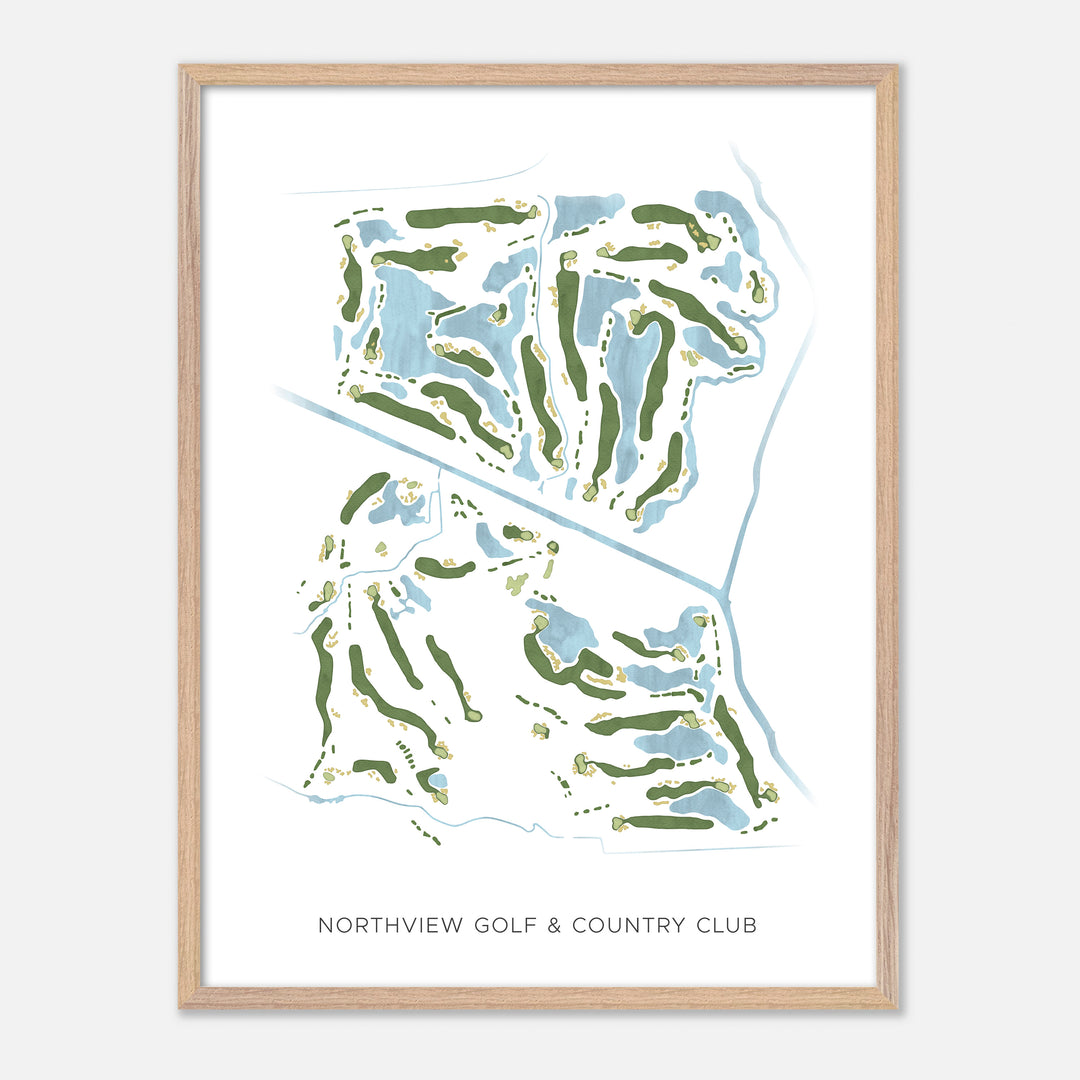 Print of Northview Golf & Country Club Modern Map