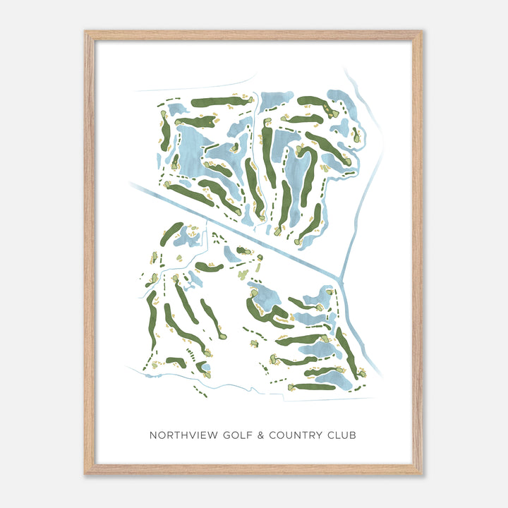 Print of Northview Golf & Country Club Modern Map