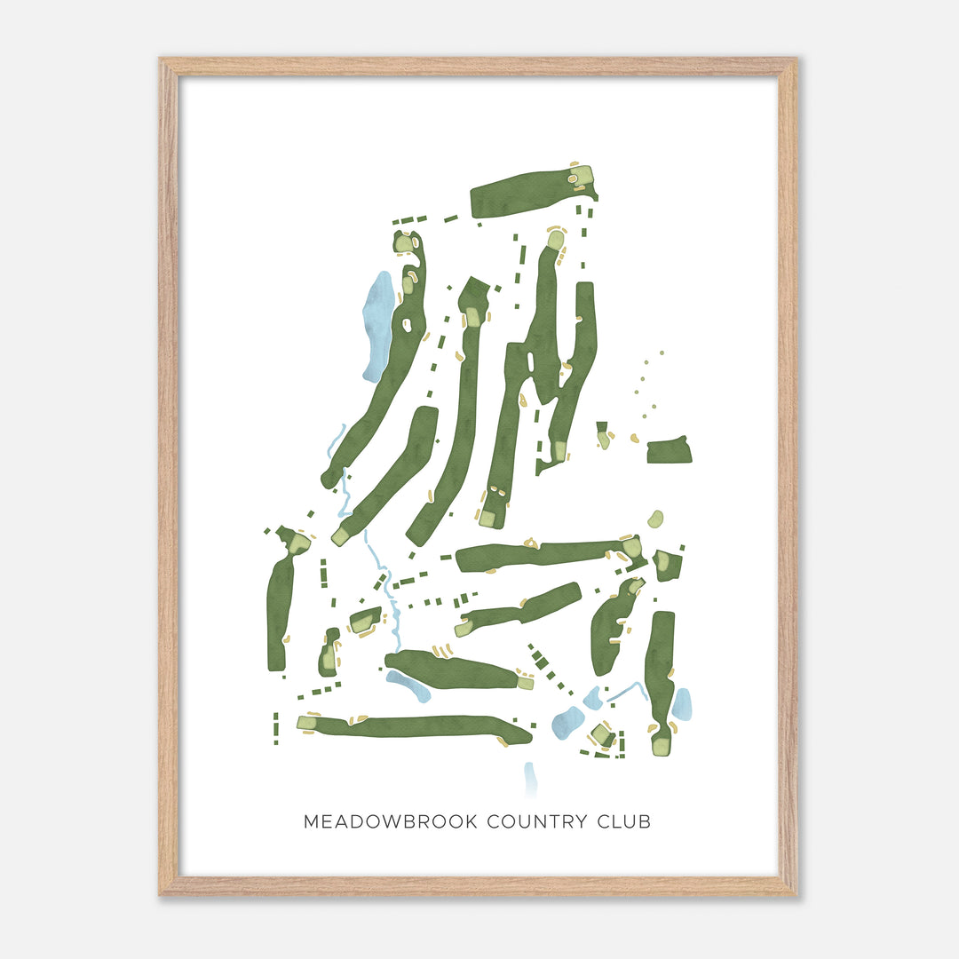 Print of Meadowbrook Country Club Modern Map
