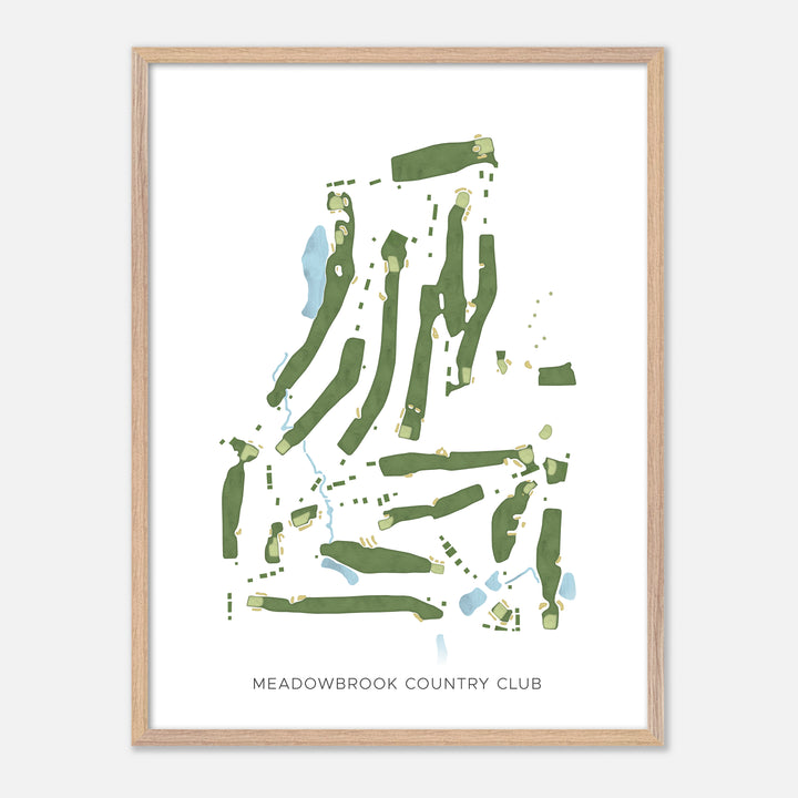 Print of Meadowbrook Country Club Modern Map