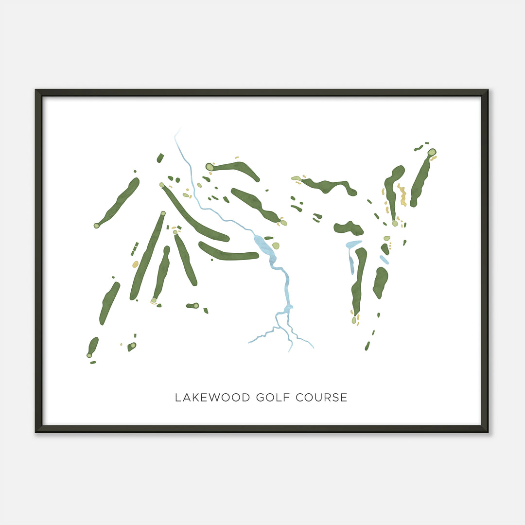 Print of Lakewood Golf Course Modern Map