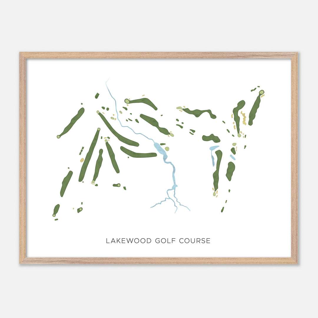 Print of Lakewood Golf Course Modern Map