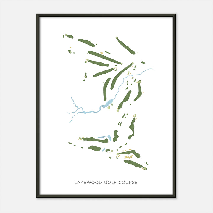 Print of Lakewood Golf Course Modern Map
