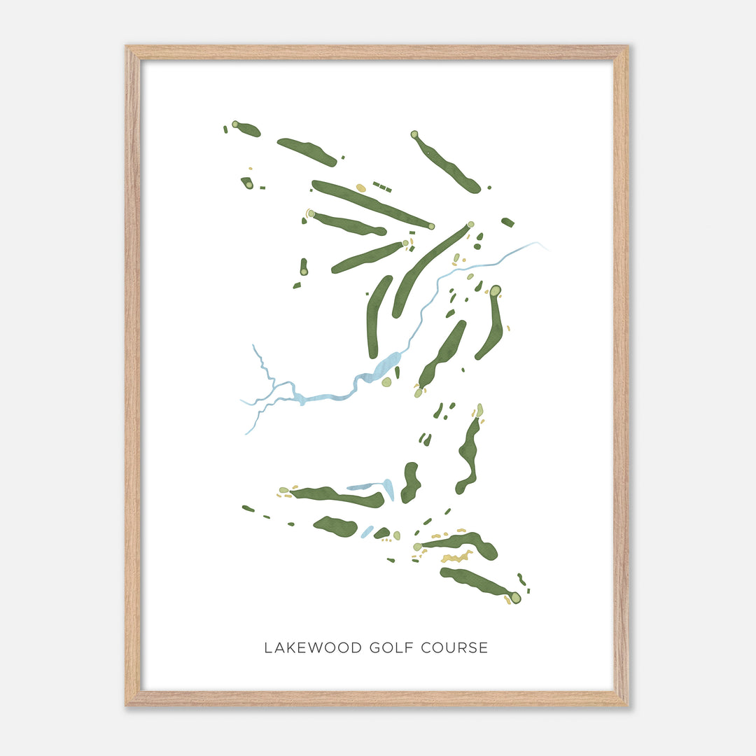 Print of Lakewood Golf Course Modern Map
