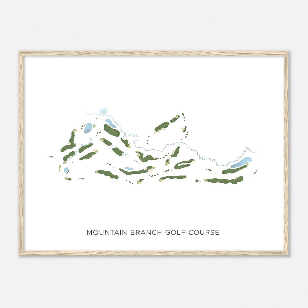 Print of Mountain Branch Golf Course Modern Map