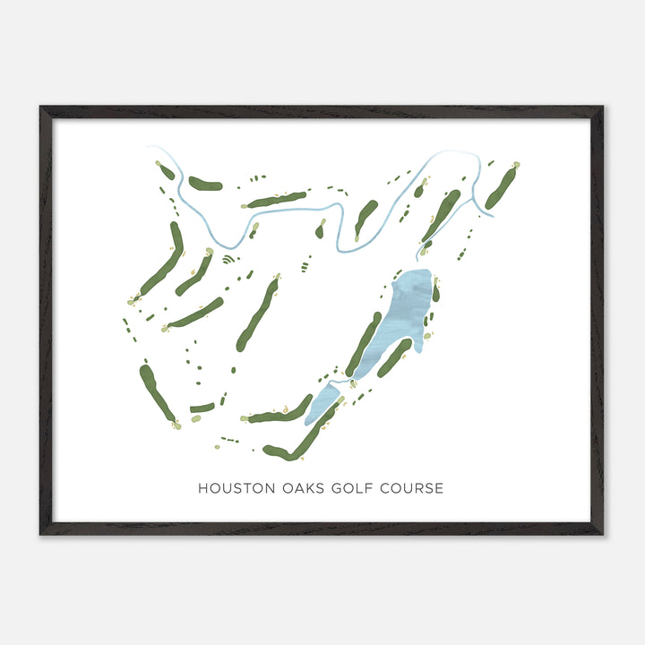 Print of Houston Oaks Golf Course Modern Map
