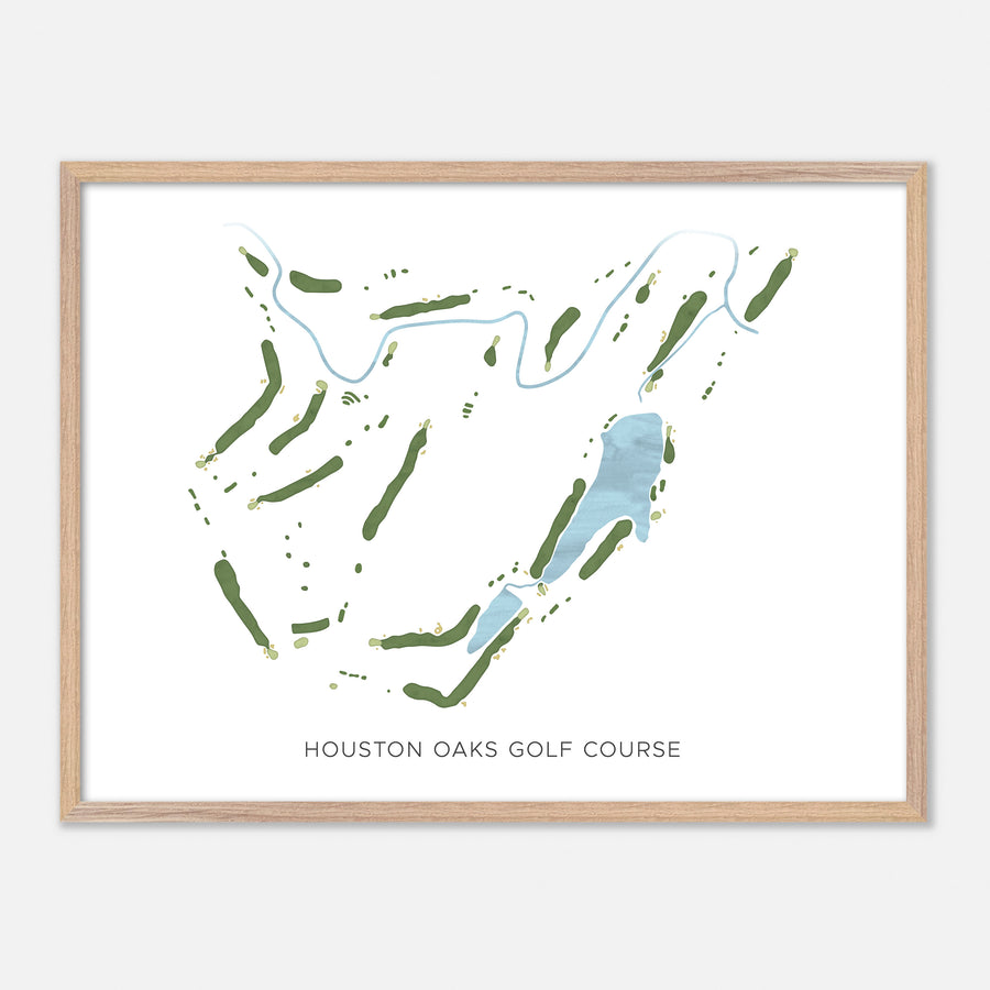 Print of Houston Oaks Golf Course Modern Map