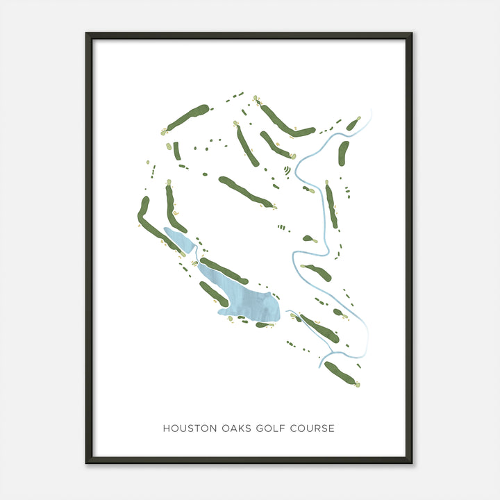 Print of Houston Oaks Golf Course Modern Map