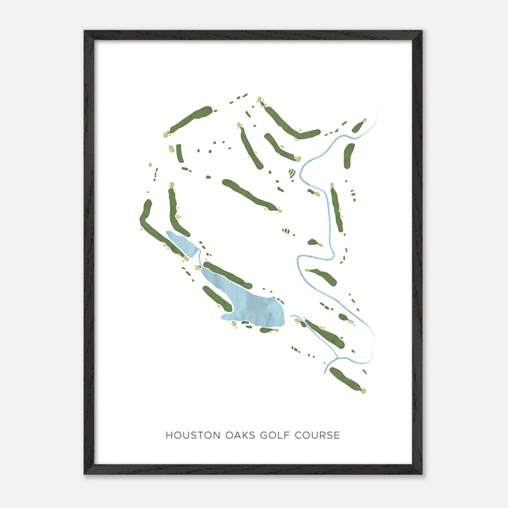 Print of Houston Oaks Golf Course Modern Map