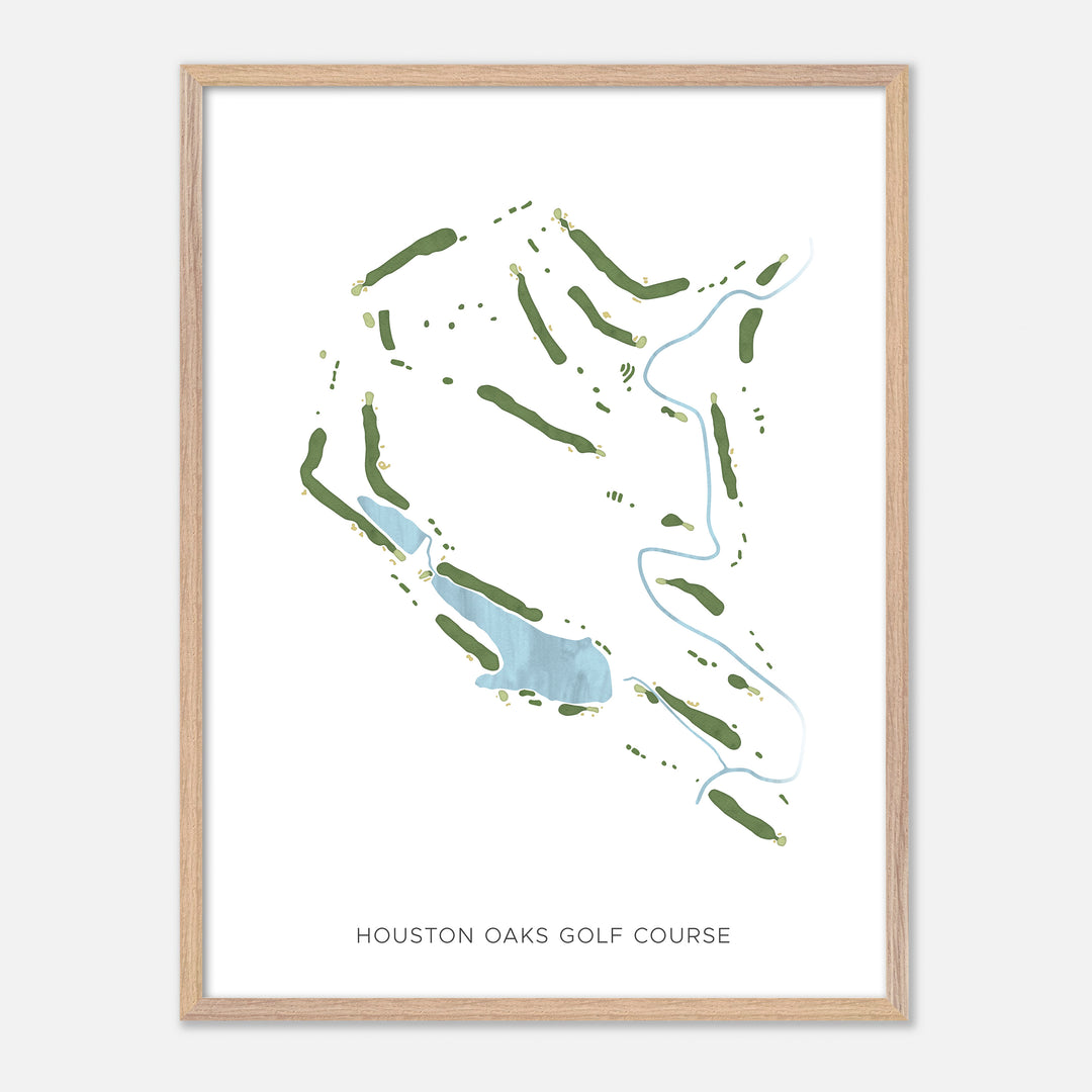 Print of Houston Oaks Golf Course Modern Map