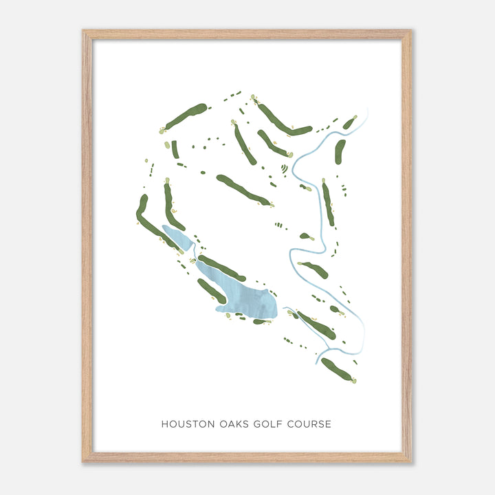 Print of Houston Oaks Golf Course Modern Map