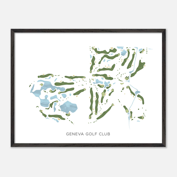 Print of Geneva Golf Club Modern Map