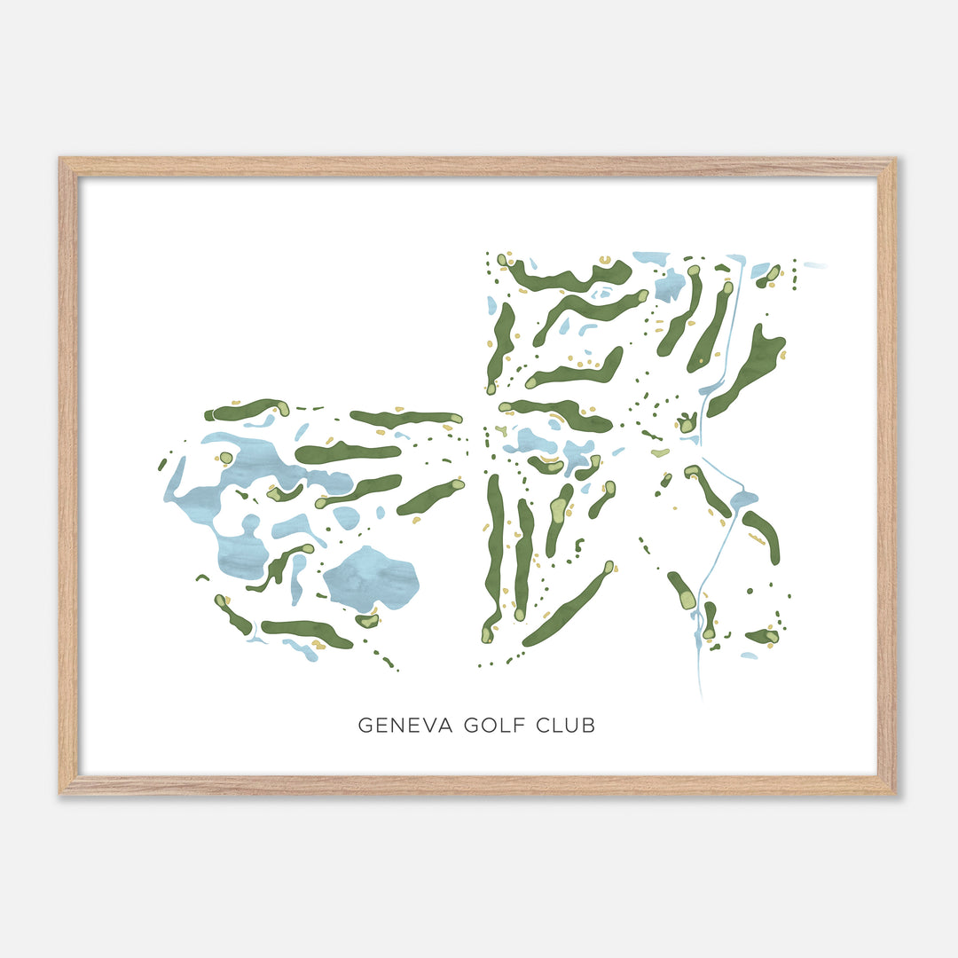Print of Geneva Golf Club Modern Map