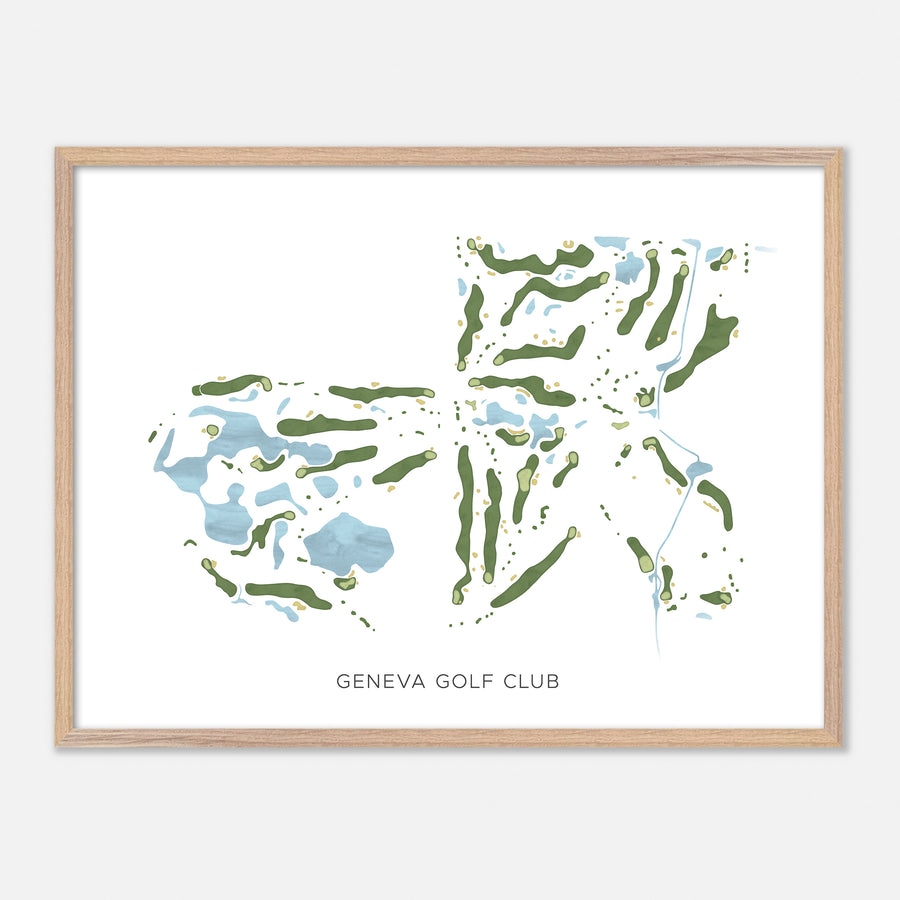 Print of Geneva Golf Club Modern Map