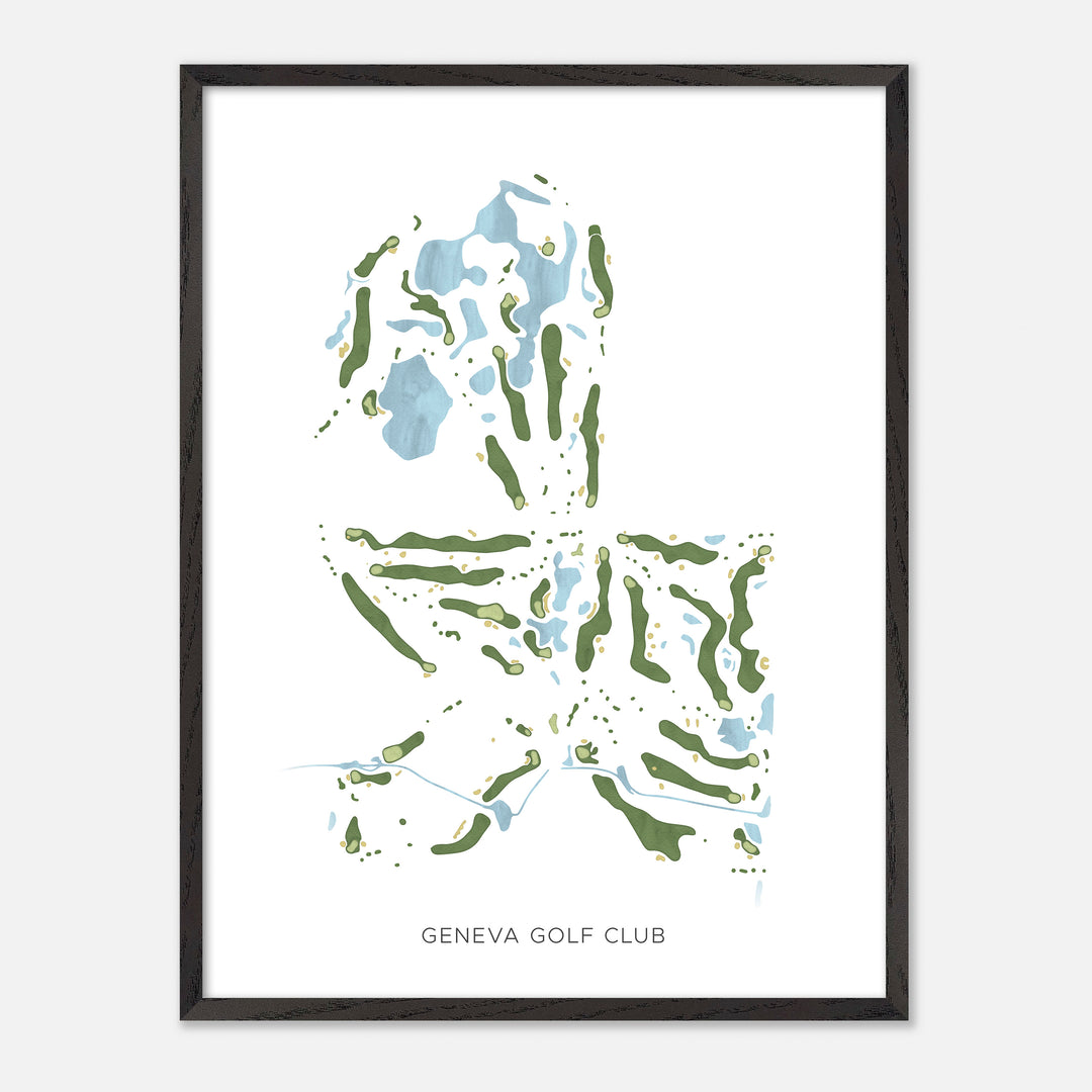 Print of Geneva Golf Club Modern Map