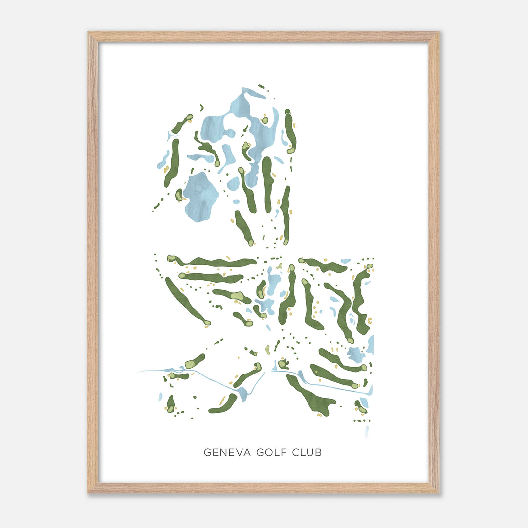 Print of Geneva Golf Club Modern Map