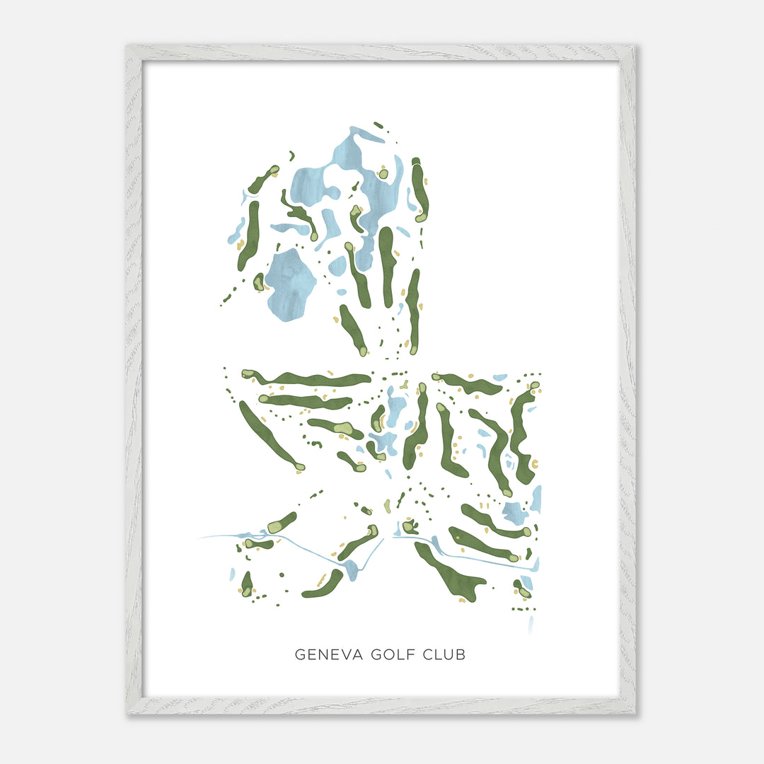 Print of Geneva Golf Club Modern Map