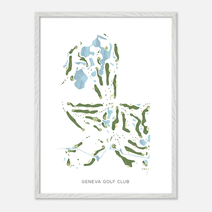Print of Geneva Golf Club Modern Map