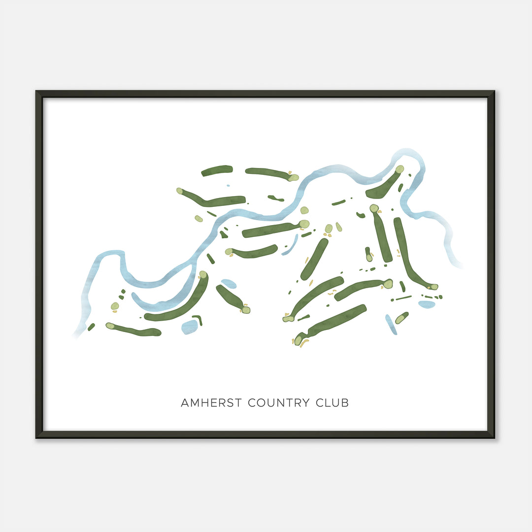Print of Amherst Country Club Modern Map