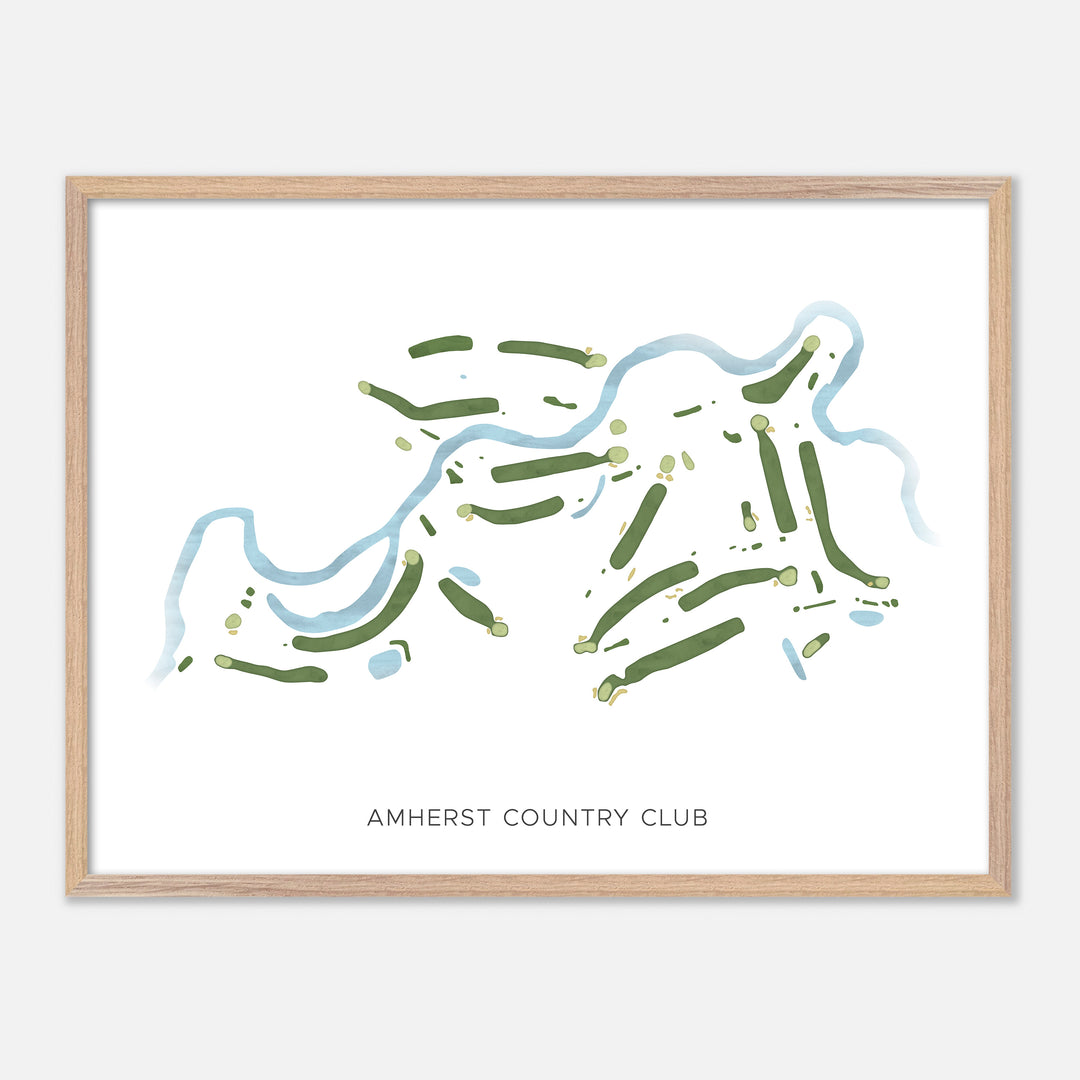 Print of Amherst Country Club Modern Map