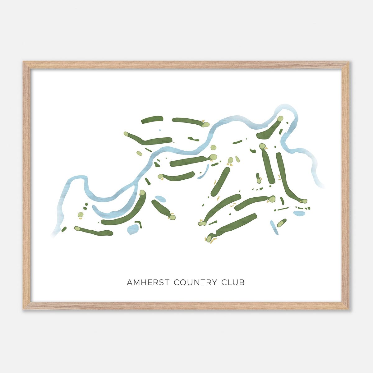 Print of Amherst Country Club Modern Map