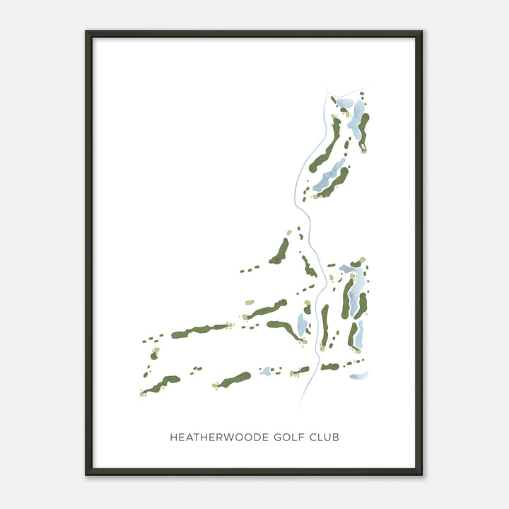 Print of Heatherwoode Golf Club Modern Map