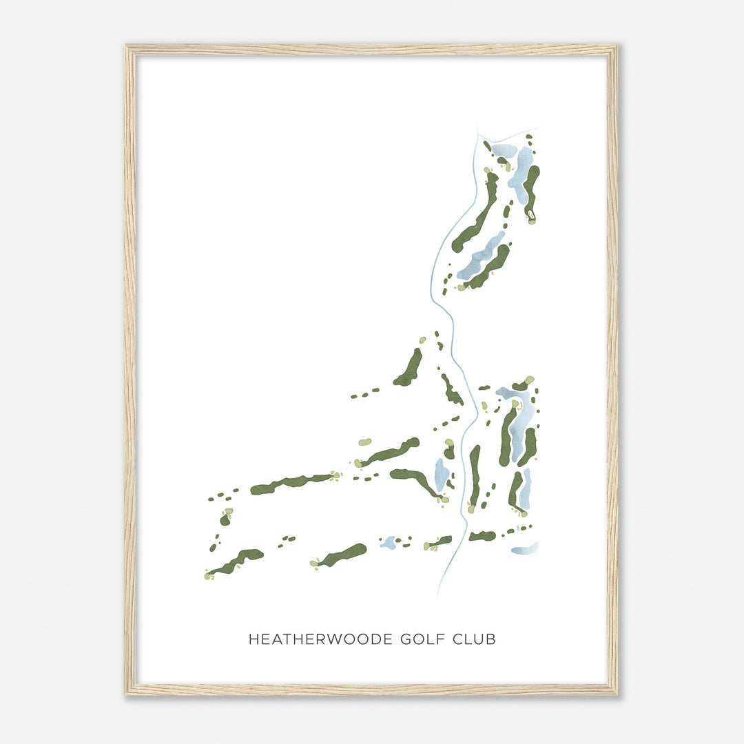 Print of Heatherwoode Golf Club Modern Map