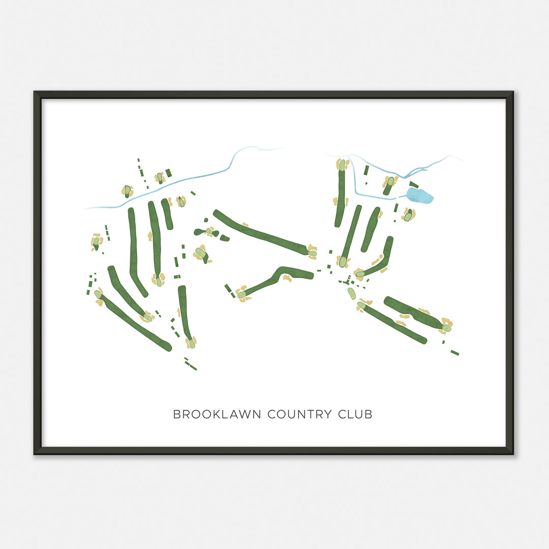 Print of Brooklawn Country Club Modern Map