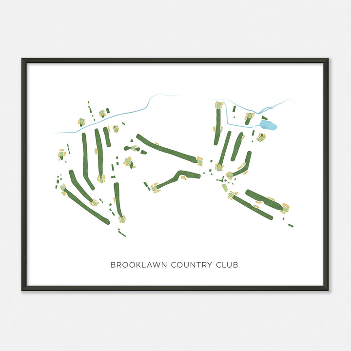 Print of Brooklawn Country Club Modern Map