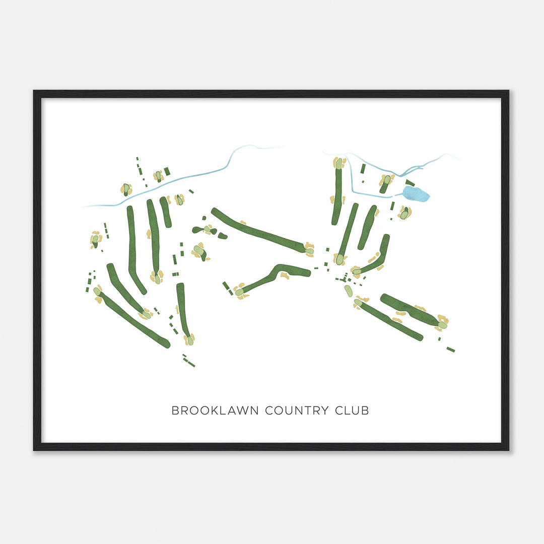 Print of Brooklawn Country Club Modern Map