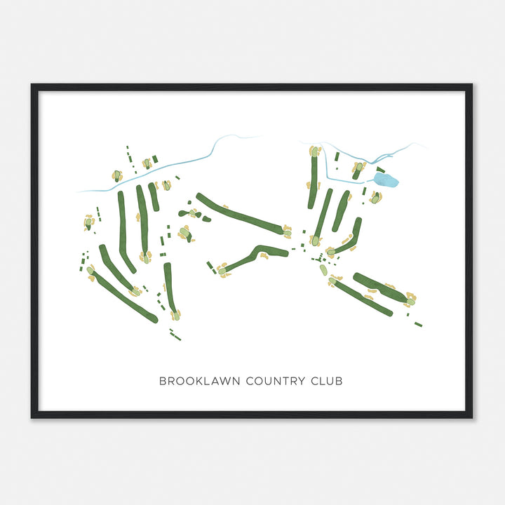 Print of Brooklawn Country Club Modern Map