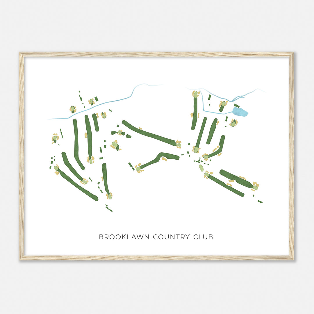 Print of Brooklawn Country Club Modern Map