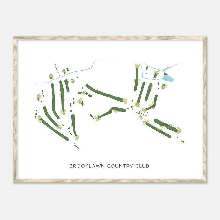 Print of Brooklawn Country Club Modern Map