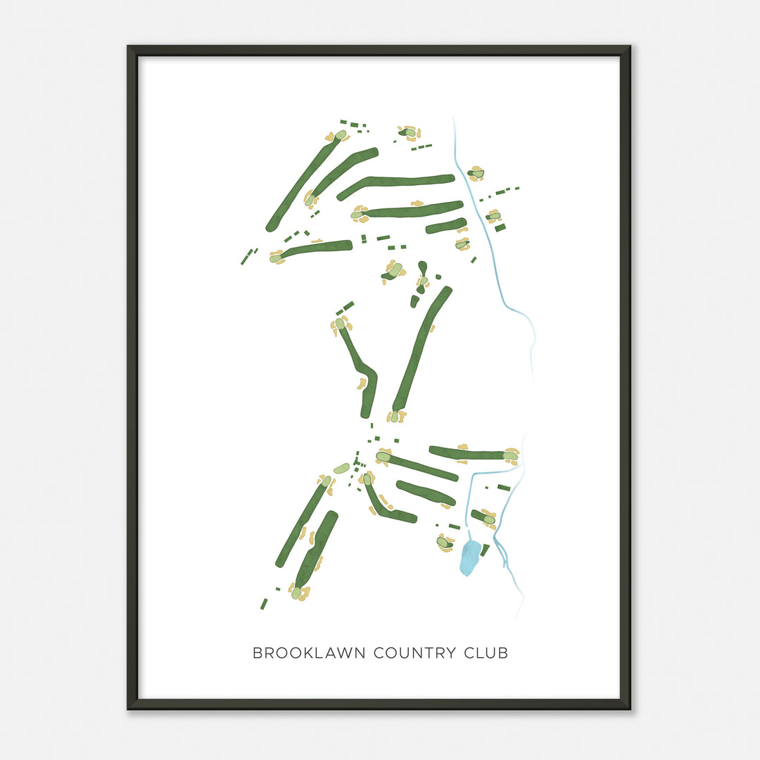Print of Brooklawn Country Club Modern Map