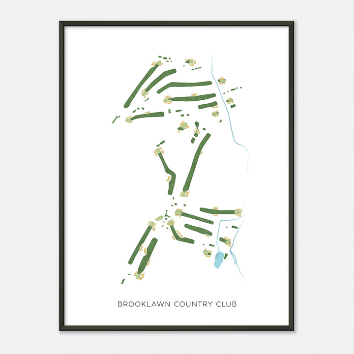 Print of Brooklawn Country Club Modern Map