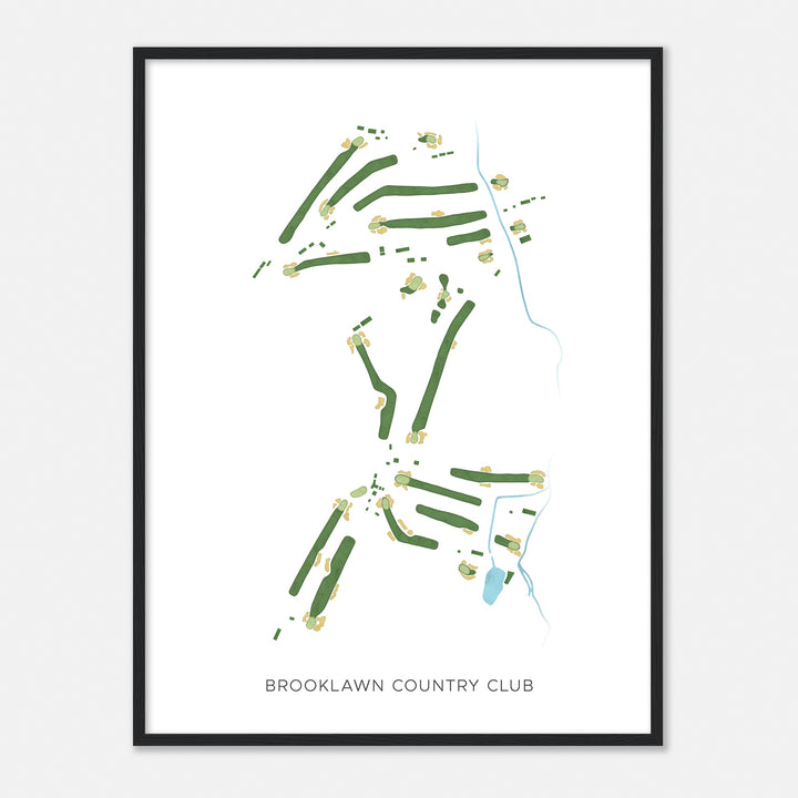 Print of Brooklawn Country Club Modern Map