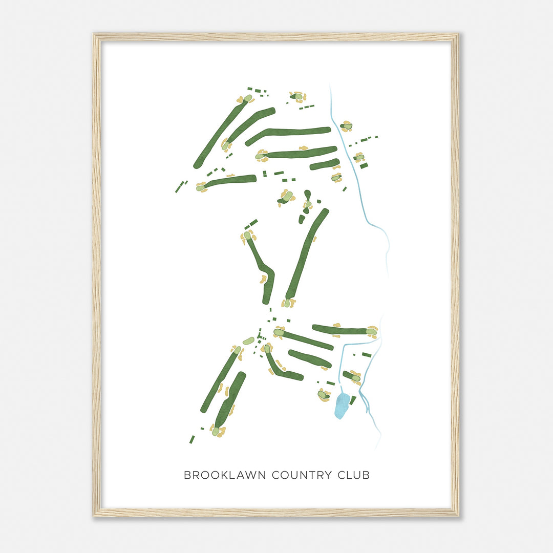 Print of Brooklawn Country Club Modern Map