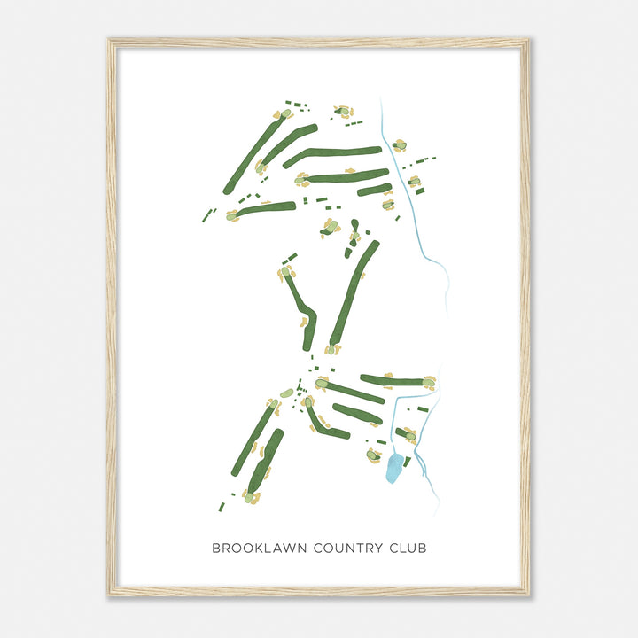 Print of Brooklawn Country Club Modern Map