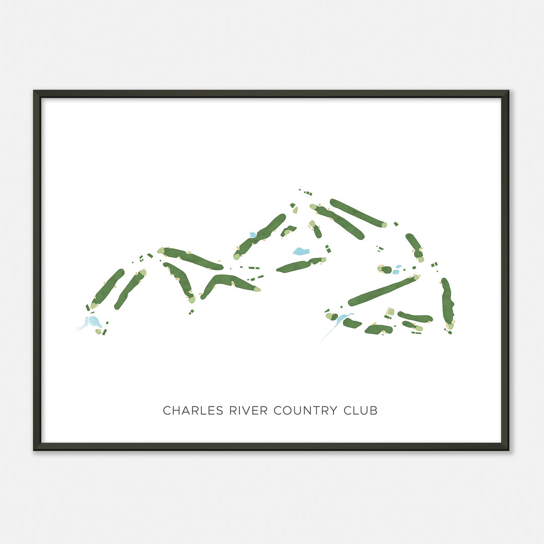 Print of Charles River Country Club Modern Map
