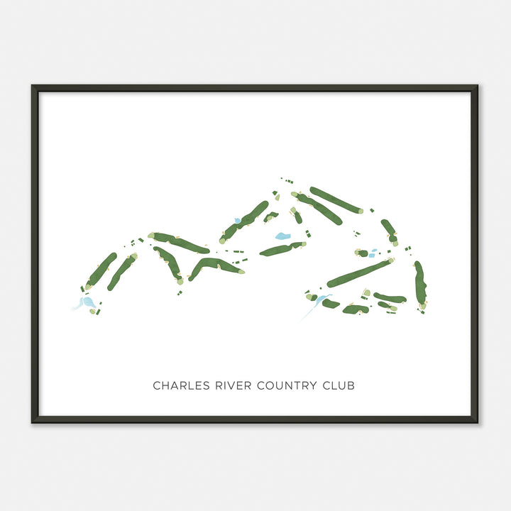 Print of Charles River Country Club Modern Map