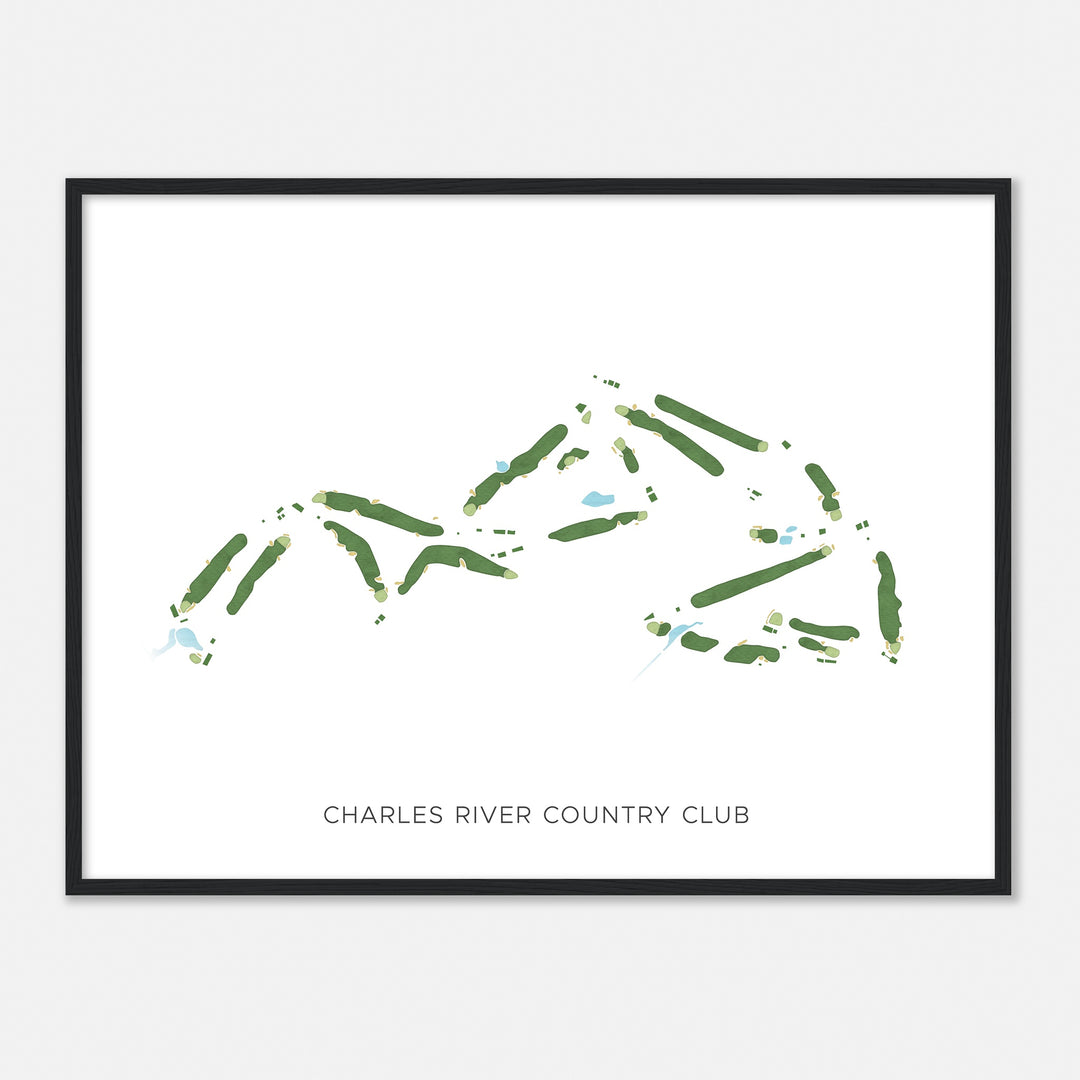 Print of Charles River Country Club Modern Map