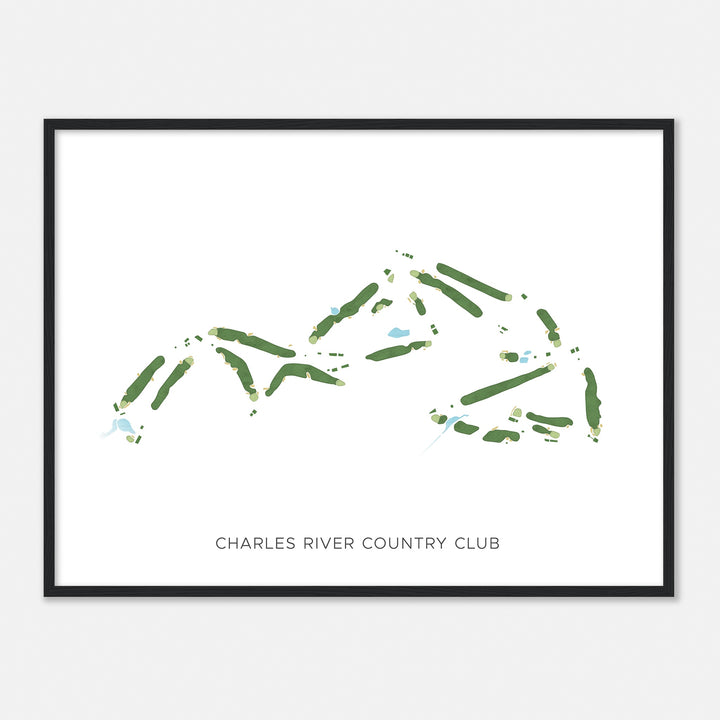Print of Charles River Country Club Modern Map